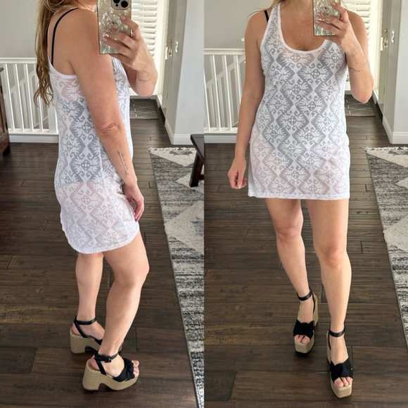 White Beach Pool Dress Coverup by Marika Size Medium - Picture 2 of 11